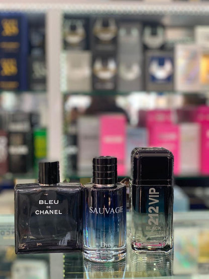 🔥 COMPRE 1 Y LLÉVESE 3 PERFUMES IMPORTADOS 🔥  Sauvage + Bleu de Chanel + 212 Vip Black