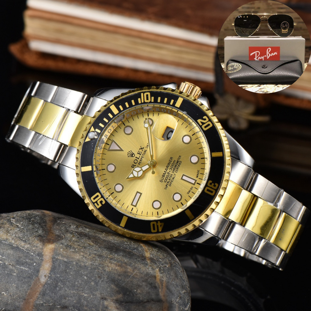 PROMOCIÓN - COMPRA 1 E LLEVA 2 [ 1x ROLEX SUBMARINER + 1x GAFAS RAY-BAN TIPO PILOTO] Últimas unidades en stock