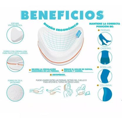 Almohada ortopédica correctora para piernas y cuello ☁️